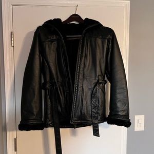 NWOT - Wilson’s leather jacket with fur lining and hood